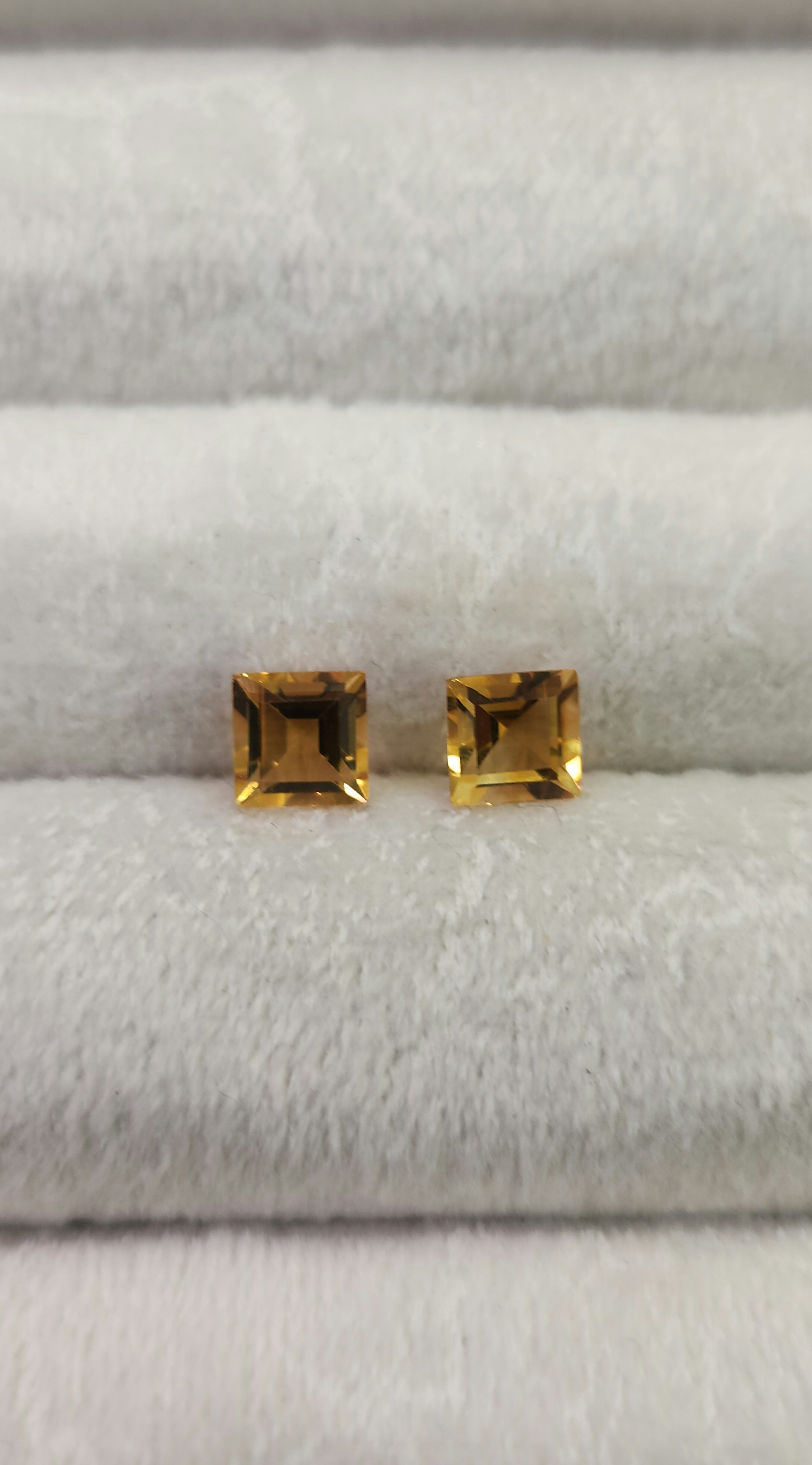 Citrino natural 6.19 × 6.11 mm/ Corte princesa