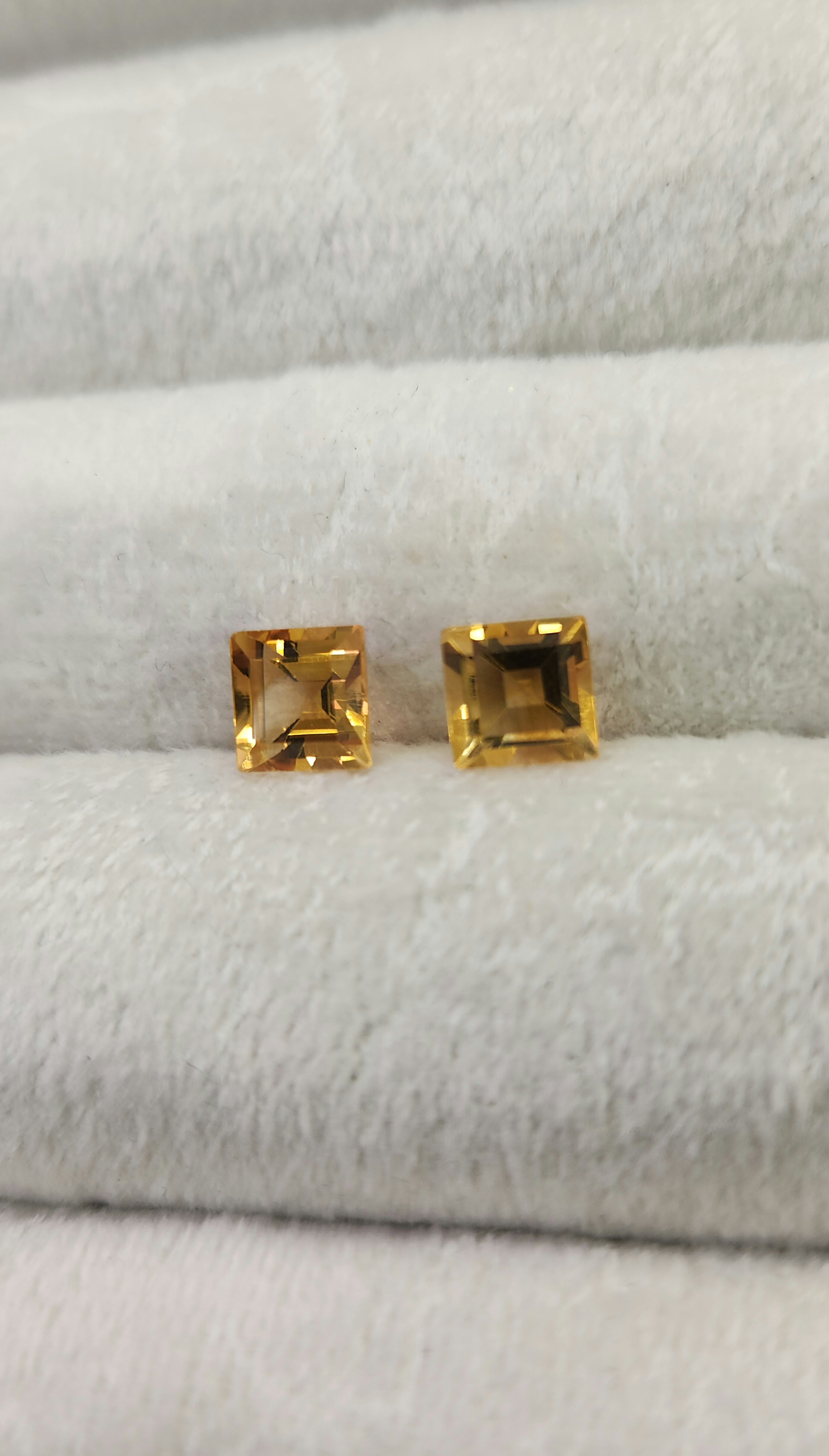 Citrino natural 6.19 × 6.11 mm/ Corte princesa
