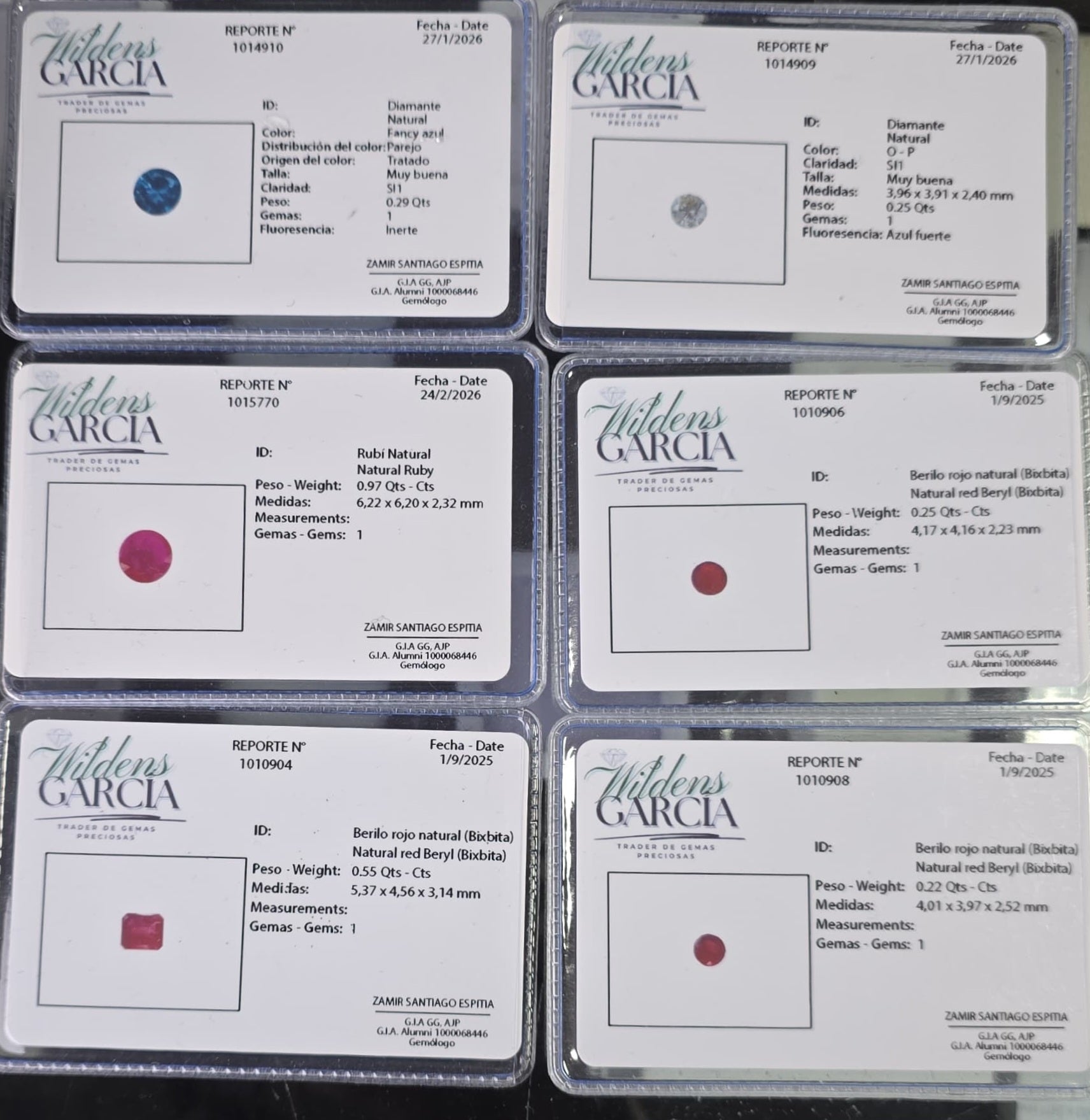 Certificación gemologica carnet