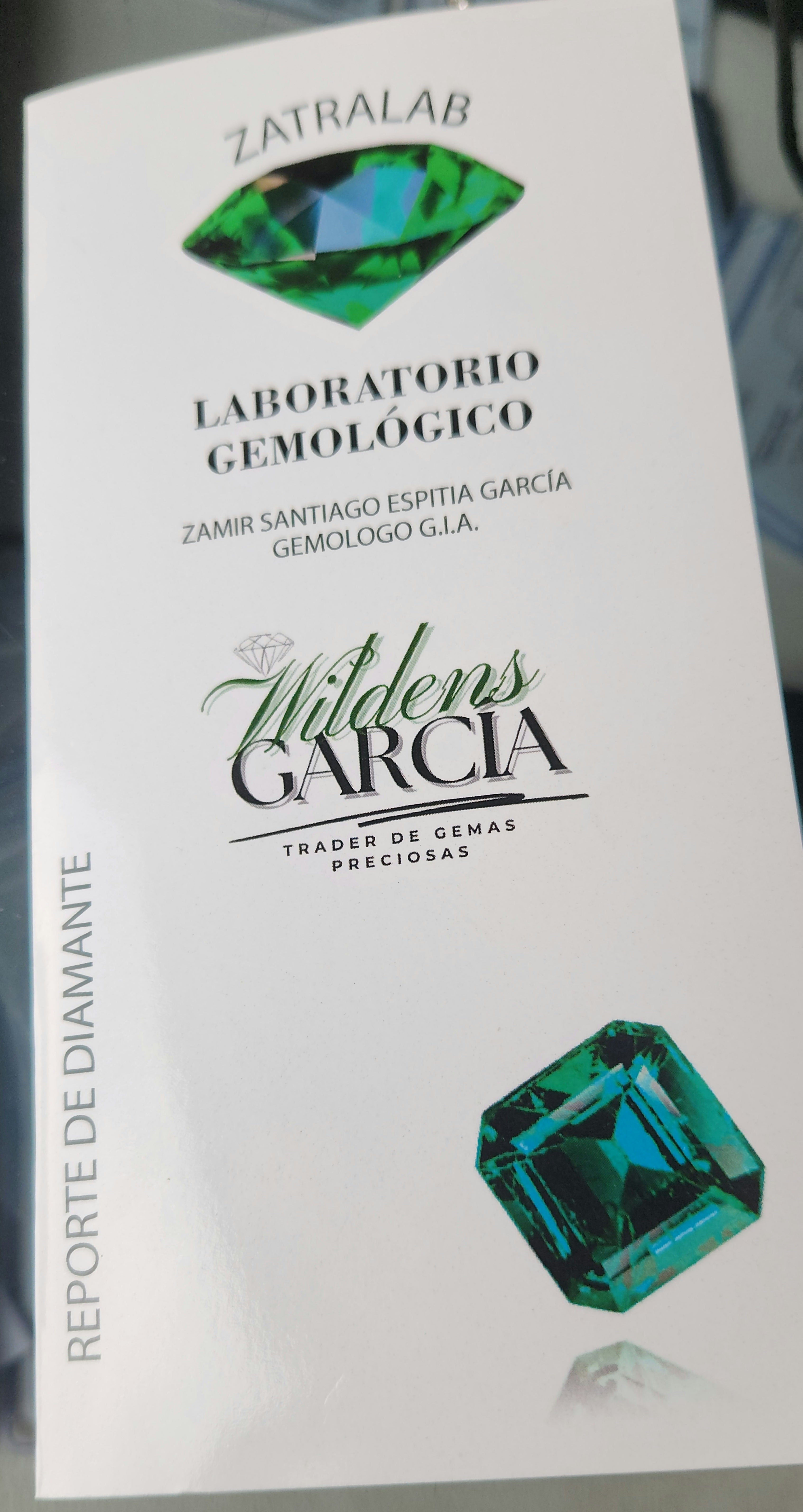 Certificación gemologica Folleto